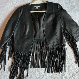 Cropped fringe leather jacket from Nordstrom